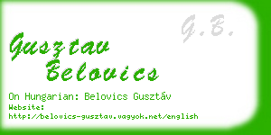 gusztav belovics business card